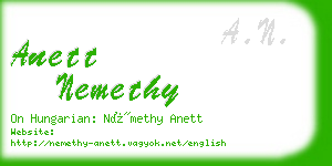 anett nemethy business card